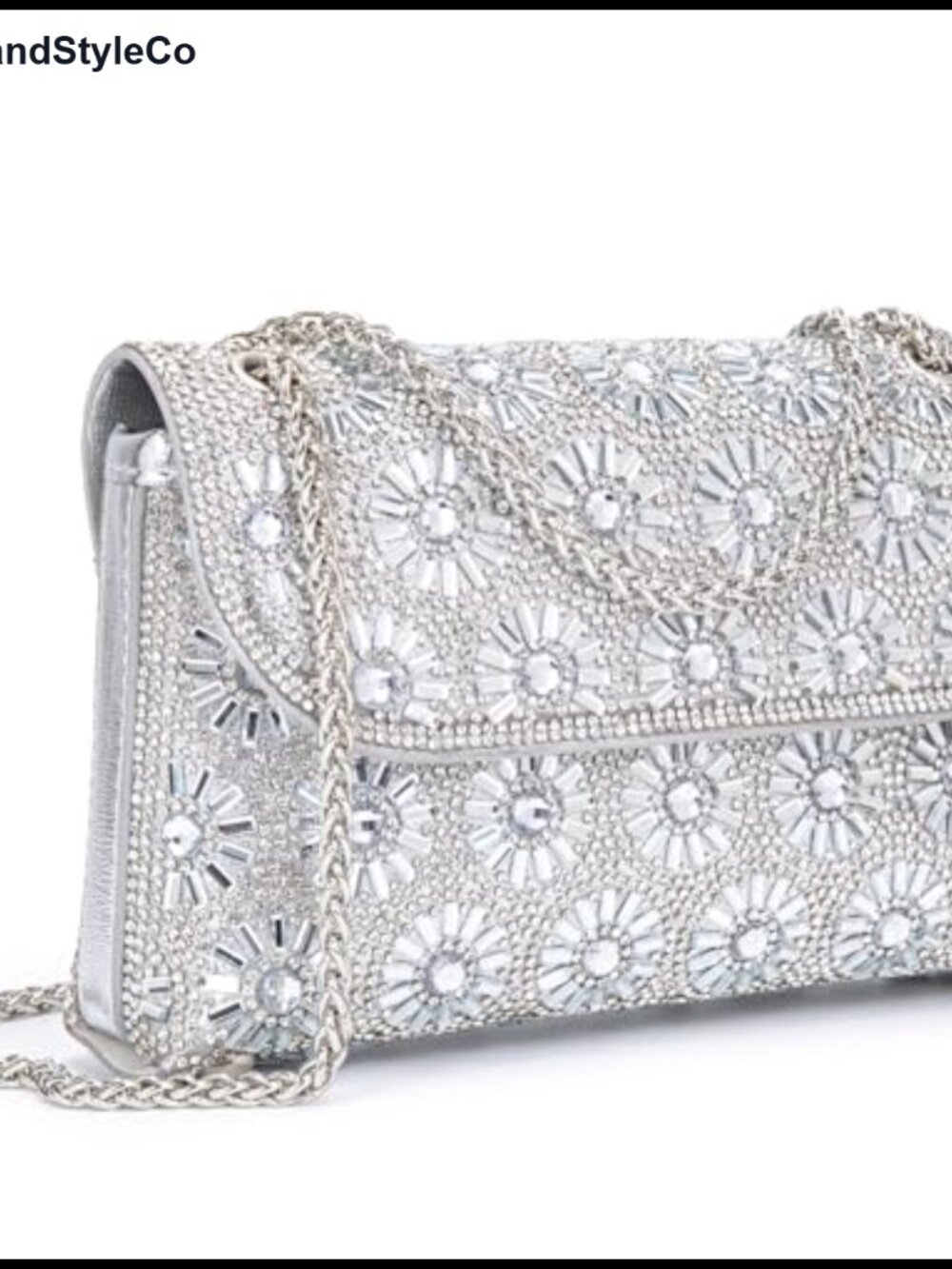 Rhinestone Evening Bag Clutch Crossbody with Chain